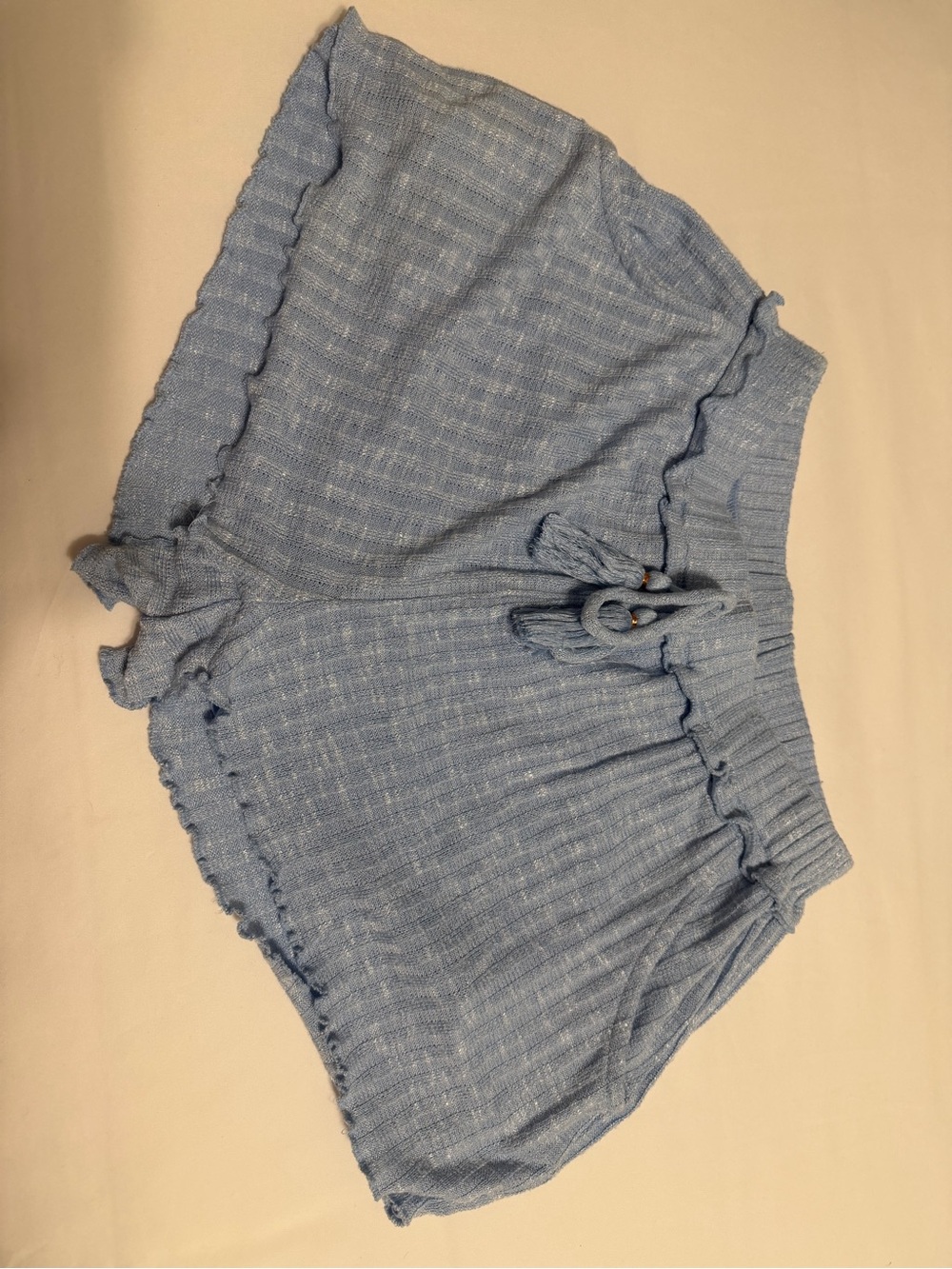 Vintage Havana Light Blue Knit Drawstring Shorts